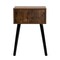 Set of 2 Modern Dark Brown Wooden Nightstands with Drawer for Bedroom or Living Room